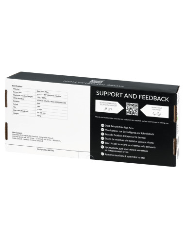 Suport monitor Arctic ARCTIC X1 - Single Monitor Arm in black colour "AEMNT00061A"