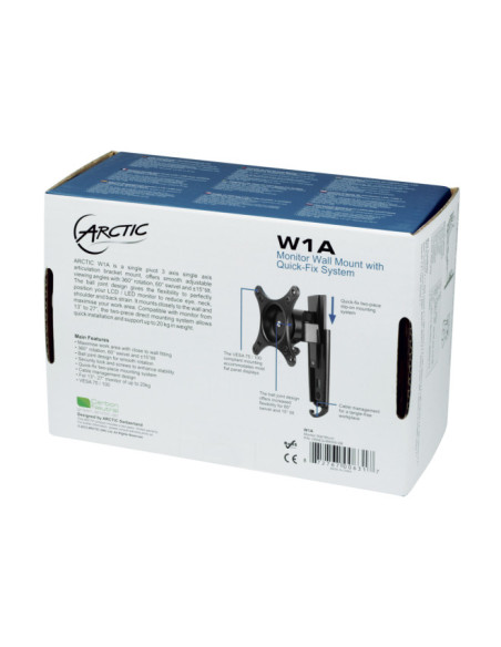 Suport monitor Arctic ARCTIC W1A - Monitor Wall Mount with Quick-Fix System VESA mount 13"-30" - 20Kg "ORAEQ-MA005-GB"