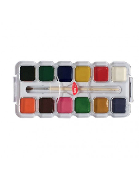 AR127,Acuarele 12 culori semi-uscate perinita daco ar127