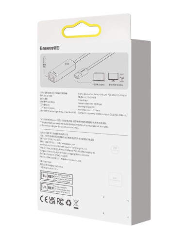 ADAPTOR RETEA Baseus Lite, USB 2.0 to RJ-45 10/100 Mbps