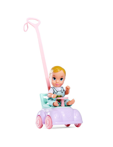 Papusa Simba Steffi Love Baby Car 29 cm cu figurina si