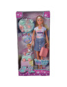 Papusa Simba Steffi Love Baby Car 29 cm cu figurina si