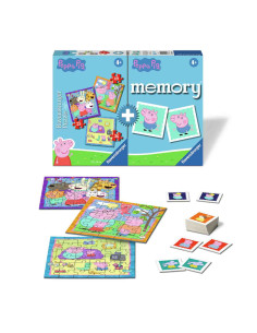 Puzzle + Joc Memory Peppa Pig, 25/36/49 Piese,RVSPC03152 2
