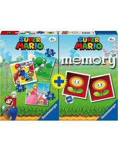 Puzzle + Joc Memory Super Mario, 25/36/49 Piese,RVSPC20831