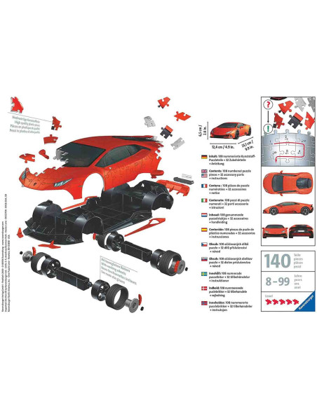 Puzzle 3D Lamborghini Huracan, 108 Piese,RVS3D11238