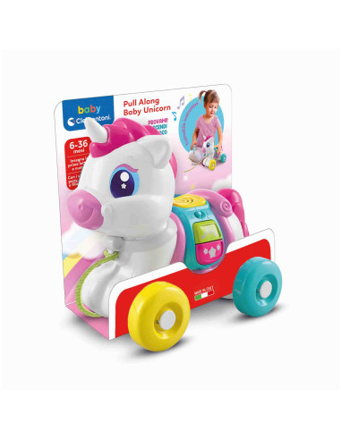 Baby Clementoni - Jucarie De Tras Unicorn Interactiv,CL17813