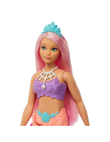 Barbie Dreamtopia Papusa Sirena Cu Par Roz Si Coada