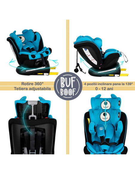 Scaun Auto Tweety Plus DELUXE BUF BOOF UrsBlue cu Isofix