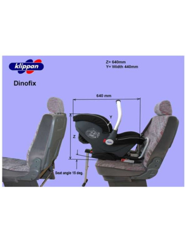 Scaun auto Klippan DINOFIX 0-13 Kg Black/Grey + Baza