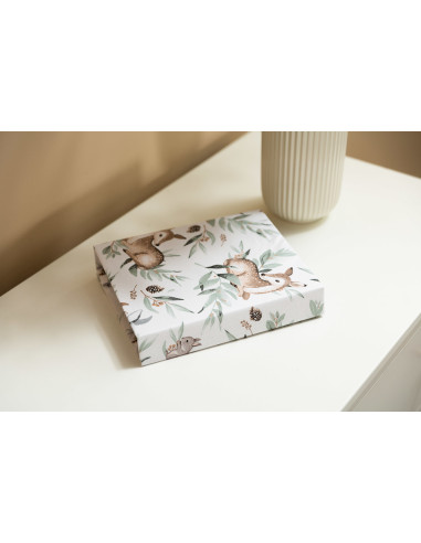 Cearsaf imprimat de bumbac cu elastic Sensillo 120X60cm