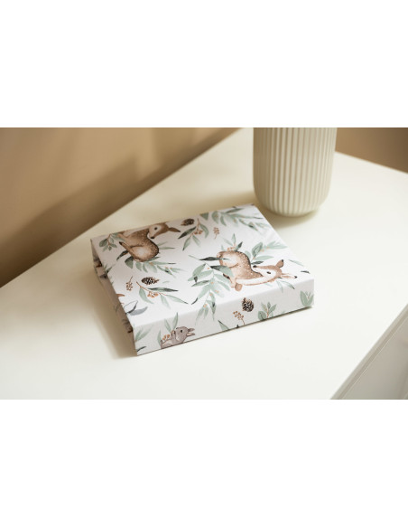 Cearsaf imprimat de bumbac cu elastic Sensillo 120X60cm