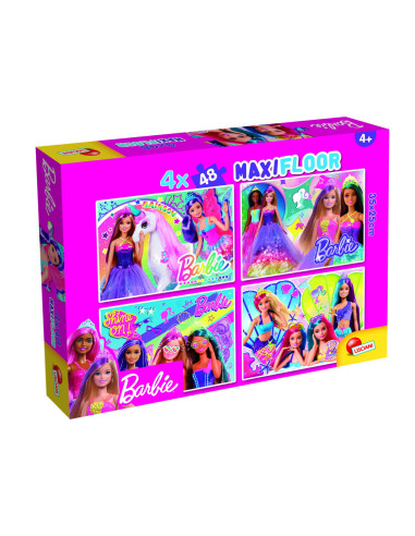 Puzzle de colorat maxi - Barbie (4 x 48 de piese),L99467