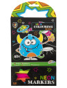 Carte de colorat cu carioci neon - Monstrulet,150079-1