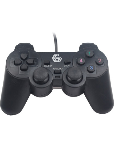 GAMEPAD cu fir GEMBIRD, 2x console, PC, USB, negru