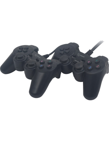 GAMEPAD cu fir GEMBIRD, 2x console, PC, USB, negru