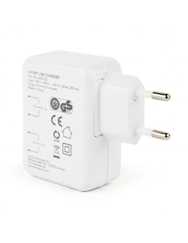 ALIMENTATOR retea 220V GEMBIRD, universal, 4 x USB, maxim 3.1A