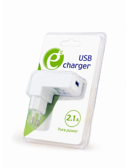 ALIMENTATOR retea 220V GEMBIRD, universal, 1 x USB, 2.1A, alb