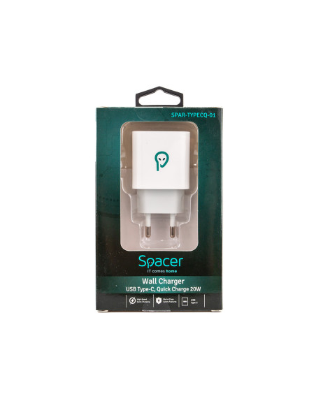 INCARCATOR retea SPACER Quick Charge 20W, USB Type-C