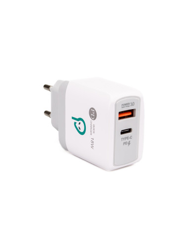 INCARCATOR retea SPACER Quick Charge 18W, USB Type-C PD+ USB