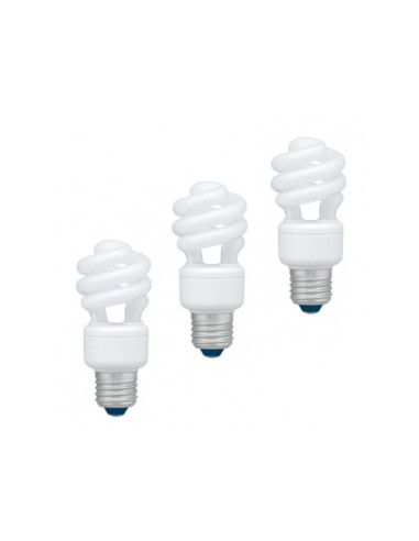 SET 3 becuri fluorescent Panasonic, soclu E27, putere 11W