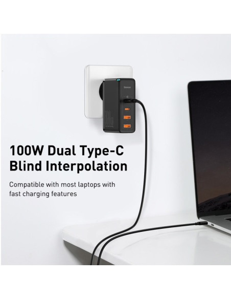 INCARCATOR retea Baseus GaN2 Pro, Quick Charge 3.0 100W, 2 x
