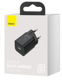 INCARCATOR retea Baseus Super Si, Quick Charge 25W, 1 x USB 2