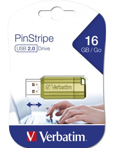USB DRIVE 2.0 PINSTRIPE 16GB STORE N GO EUCALYPTUS GREEN