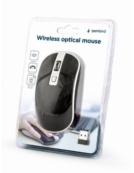 MOUSE GEMBIRD, PC sau NB, wireless, 2.4GHz, optic, 1600 dpi