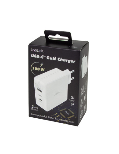 ALIMENTATOR retea 220V LOGILINK, universal, 1 x USB-C, 1 x