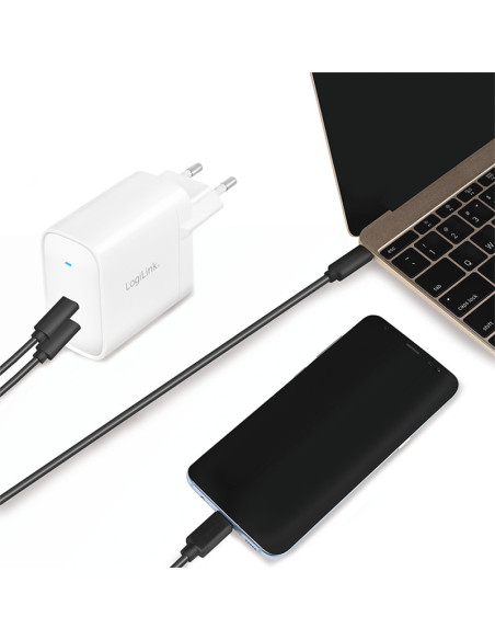 ALIMENTATOR retea 220V LOGILINK, universal, 2 x USB-C, maxim