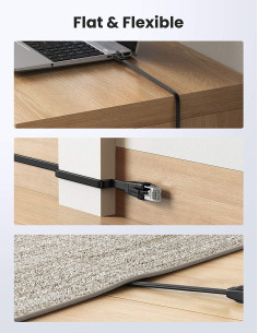 PATCH CORD U/FTP Ugreen Cat8, "NW134" fire din cupru, flat 2