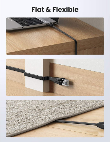 PATCH CORD U/FTP Ugreen Cat8, "NW134" fire din cupru, flat PATCH CORD U/FTP Ugreen Cat8, "NW134" fire din cupru, flat