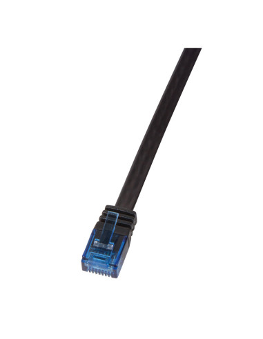 PATCH CORD UTP LOGILINK Cat6, cupru, flat, 10 m, negru, AWG32