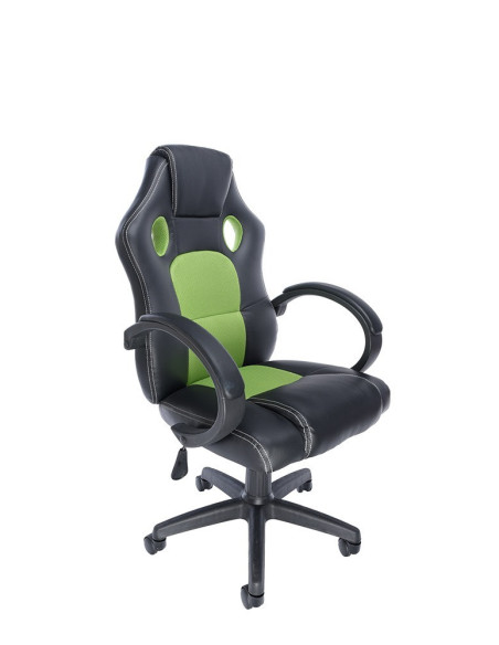 SCAUN GAMING SPACER imitatie piele & material textil, black &