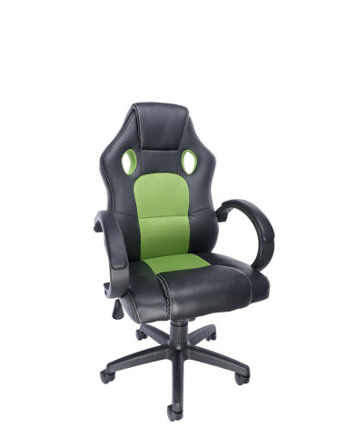 SCAUN GAMING SPACER imitatie piele & material textil, black &