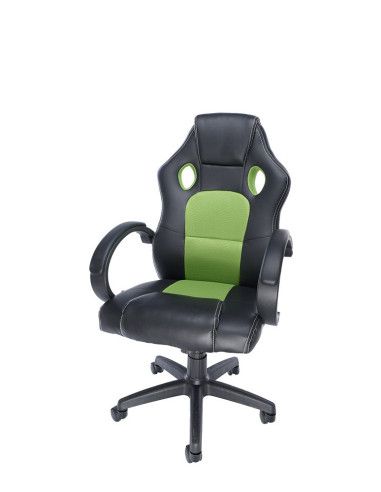 SCAUN GAMING SPACER imitatie piele & material textil, black &