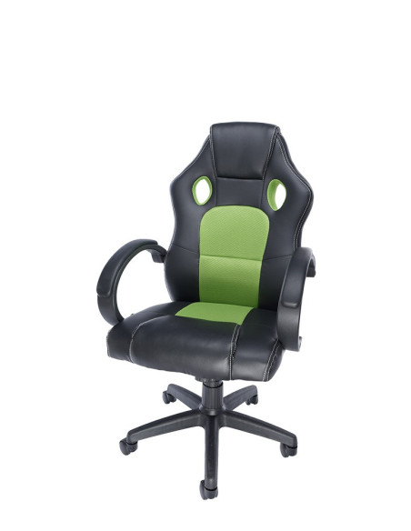 SCAUN GAMING SPACER imitatie piele & material textil, black &