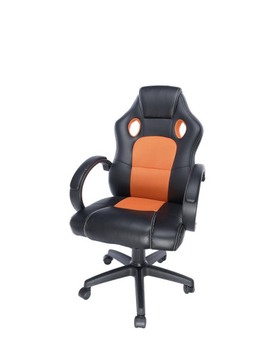 SCAUN GAMING SPACER imitatie piele & material textil, black &