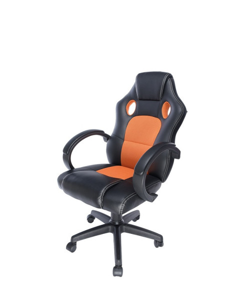 SCAUN GAMING SPACER imitatie piele & material textil, black &