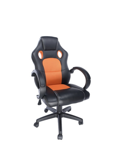 SCAUN GAMING SPACER imitatie piele & material textil, black &