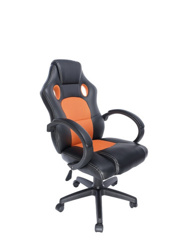 SCAUN GAMING SPACER imitatie piele & material textil, black &