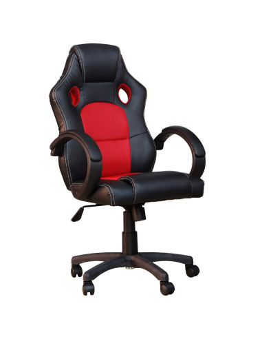 SCAUN GAMING SPACER imitatie piele & material textil, black &