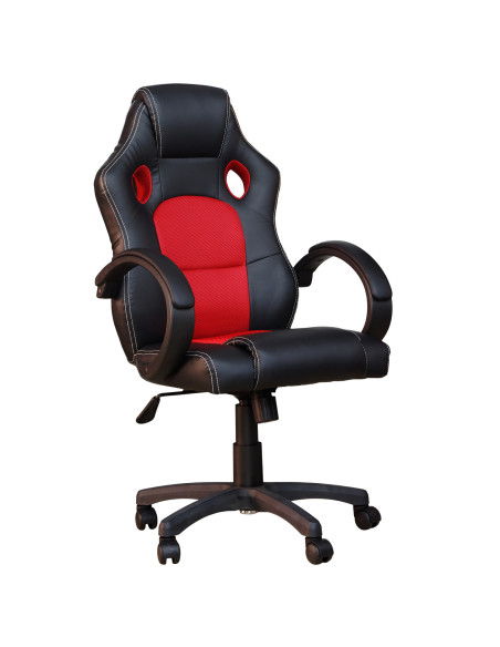 SCAUN GAMING SPACER imitatie piele & material textil, black &