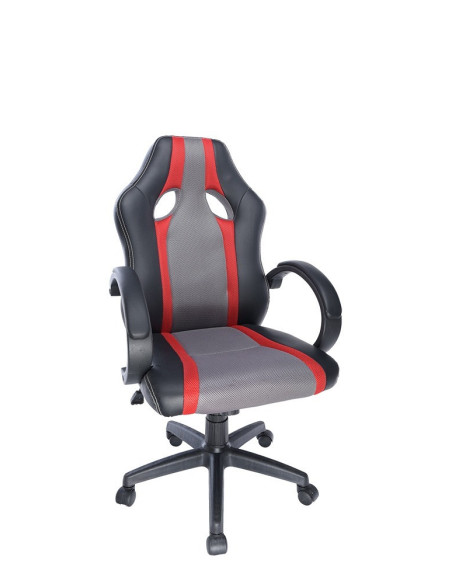 SCAUN GAMING SPACER imitatie piele & material textil, black & SCAUN GAMING SPACER imitatie piele & material textil, black &