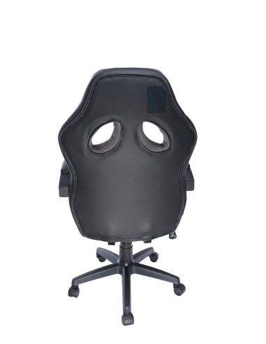 SCAUN GAMING SPACER imitatie piele & material textil, black & SCAUN GAMING SPACER imitatie piele & material textil, black &