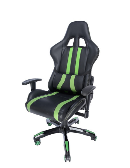 SCAUN GAMING SPACER imitatie piele, black & green, brate SCAUN GAMING SPACER imitatie piele, black & green, brate