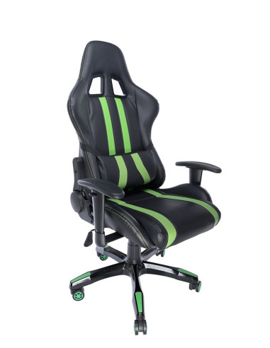 SCAUN GAMING SPACER imitatie piele, black & green, brate SCAUN GAMING SPACER imitatie piele, black & green, brate