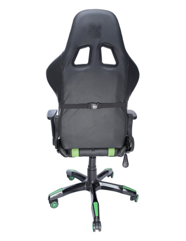 SCAUN GAMING SPACER imitatie piele, black & green, brate SCAUN GAMING SPACER imitatie piele, black & green, brate