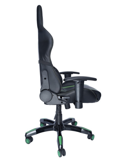 SCAUN GAMING SPACER imitatie piele, black & green, brate SCAUN GAMING SPACER imitatie piele, black & green, brate