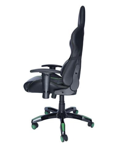 SCAUN GAMING SPACER imitatie piele, black & green, brate SCAUN GAMING SPACER imitatie piele, black & green, brate